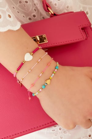 Perlenherzarmband - #summergirls-Kollektion Rosa Glas h5 Bild2